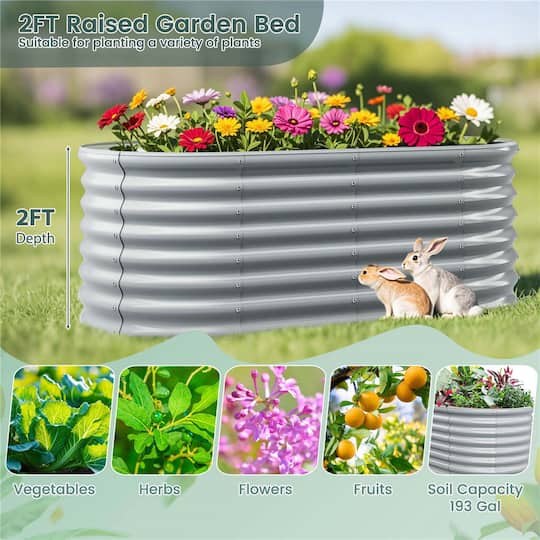 Costway Raised Garden Bed Raised Outdoor Garden Box Planter